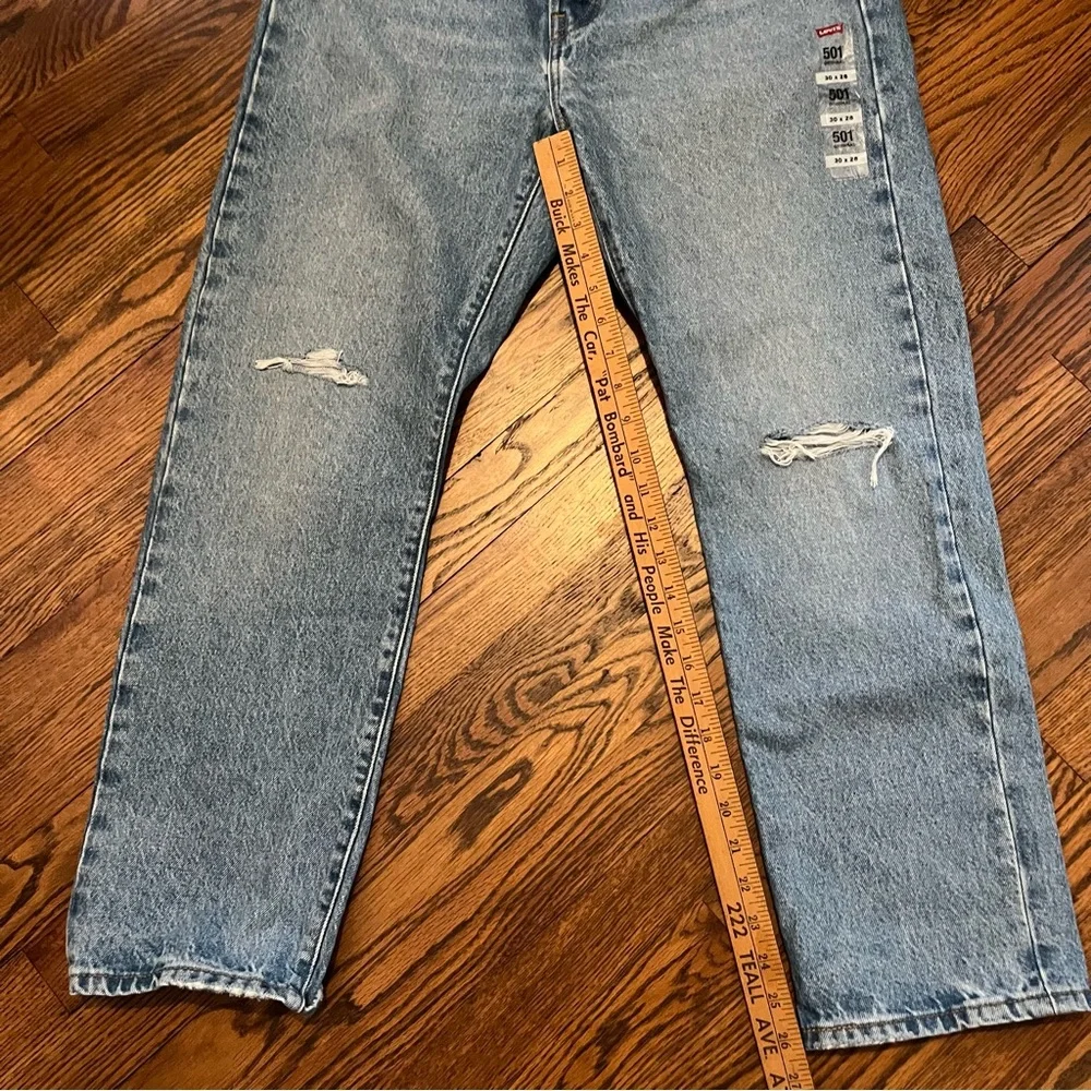 Levi’s 501 original distressed high waist denim size 30x28 - Picture 3 of 7